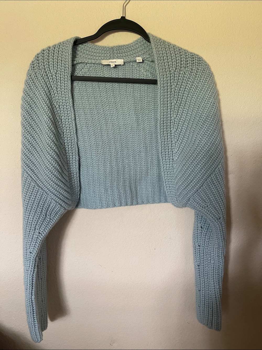 Vince Light Blue Cropped Knit Shrug